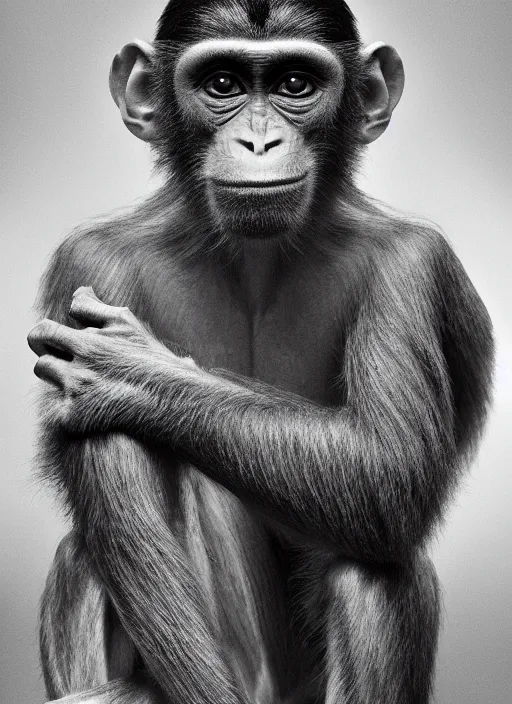 Image similar to portrait of a monkey with translucent skin, visible muscles and veins and arteries and bones and spines and nerves, beautiful detailed intricate insanely detailed octane render, 8 k artistic photography, photorealistic, chiaroscuro, by david cronenberg, raphael, caravaggio