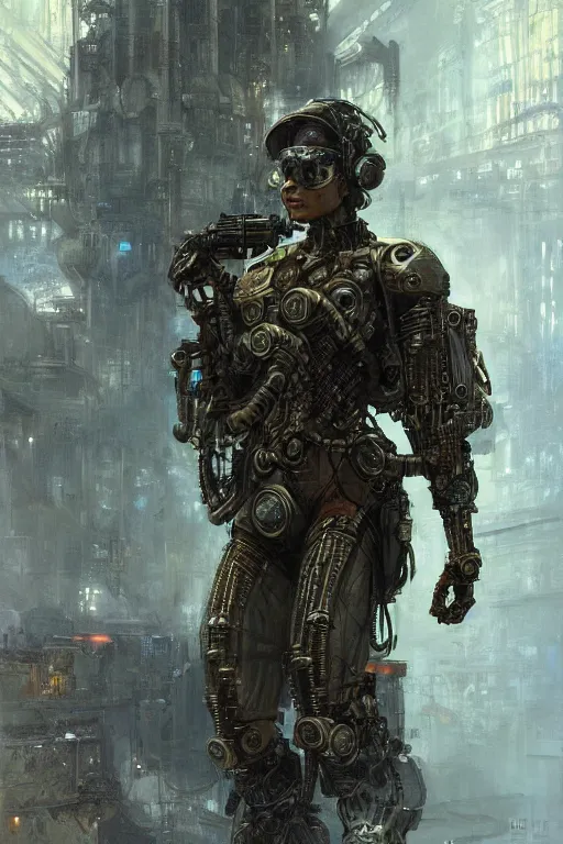 a futuristic steampunk engineer with a cybernetic | Stable Diffusion |  OpenArt