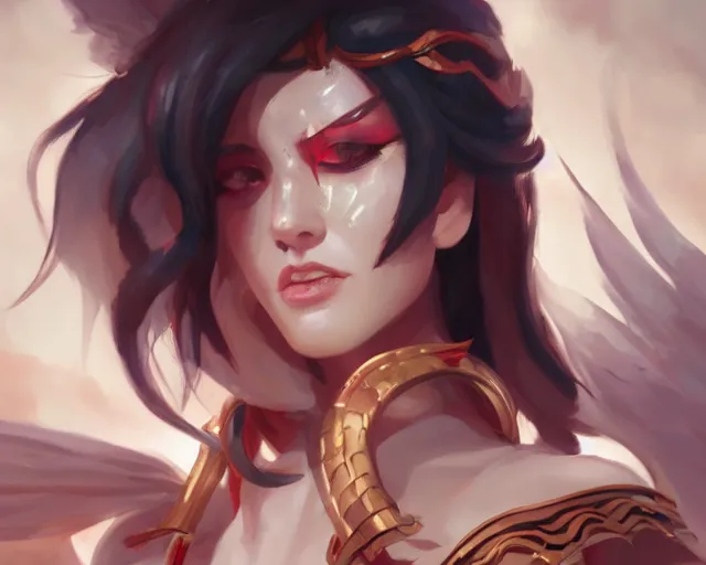 Prompt: a stunning portrait of Ryuko Matoi as an ancient greek priestess, digital art by Ross Tran and Angel Ganev, highly detailed, trending on artstationhq