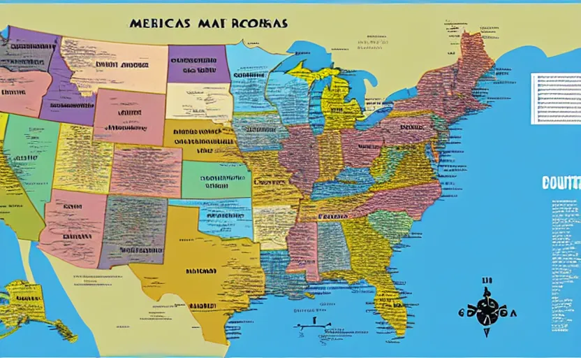 Image similar to toilets of america map, map key, tourist map, brochure, hd, detailed