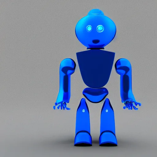 Prompt: a blue robot holds a game controller, 3 d render, profile picture