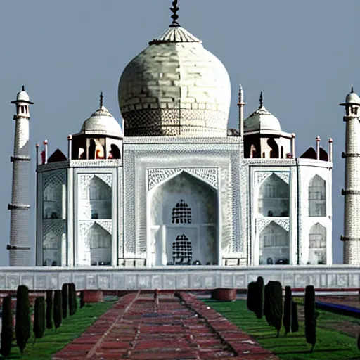 Prompt: the taj mahal made out of cubes