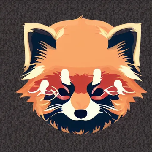 Image similar to a cute sleeping red panda, digital art, iconic icon, 2 d vector logo, cartoon, t - shirt design