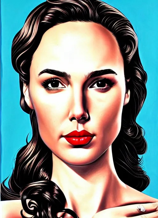 Prompt: portrait of gal gadot, usa president election, soviet propaganda poster, colored, artgerm, highly detailed