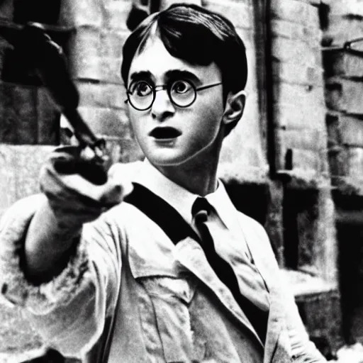 Prompt: photo of Harry Potter during the cuban revolution (1958)