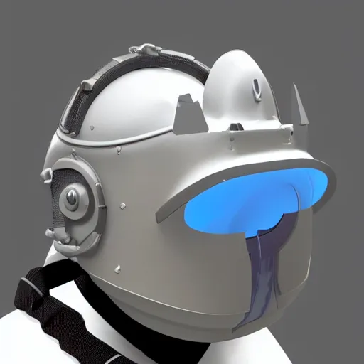 Image similar to highly detailed futuristic pressure helmet