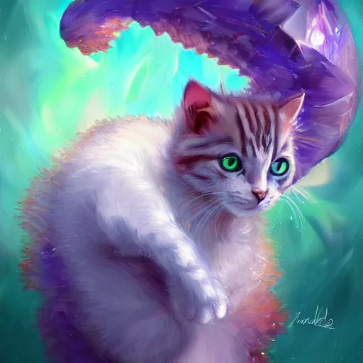 Prompt: a fusion of a crystal and a cat, oil painting, ultradetailed, artstation, ultradetailed, digital painting, ultradetailed