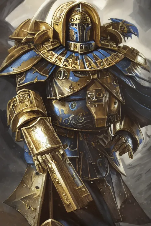 Image similar to armor portrait heros warhammer 4 0 k horus heresy fanart - the primarchs emperor by johannes helgeson animated with vfx concept artist & illustrator global illumination ray tracing hdr fanart arstation zbrush central hardmesh 8 k octane renderer comics stylized