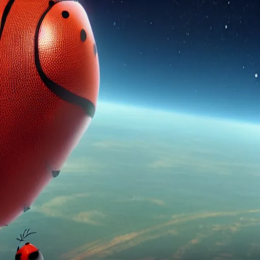 Prompt: a 3 d rendered movie still from a distance of 3 0 m of a ladybug 1 million years from now. the ladybug is sentient, wears tiny spacesuits, and has conquered space exploration in tiny space ships. science fiction blockbuster movie ladybugs rule the world, imax 7 0 mm.