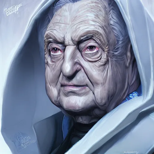 Image similar to Portrait of George Soros as the emperor palpatine from star wars, made by stanly artgerm lau, wlop, rossdraws, james jean, andrei riabovitchev ,marc simonetti