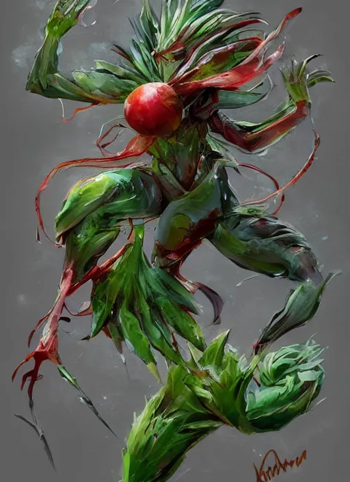 Prompt: semi reallistic gouache gesture painting, by yoshitaka amano, by ruan jia, by Conrad roset, by dofus online artists, detailed anime 3d render kiwi fruit alien monster, kiwi fruit terrible alien monster, antrophomorfic kiwi fruit , portrait, cgsociety, artstation, rococo mechanical, Digital reality, sf5 ink style, dieselpunk atmosphere, gesture drawn