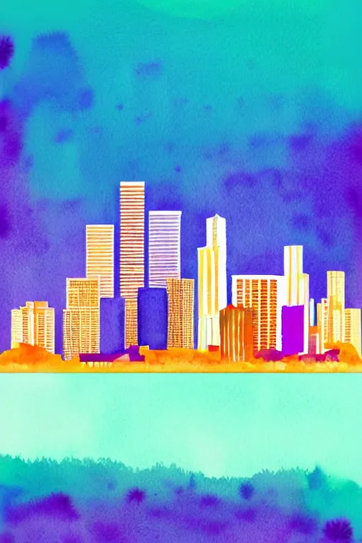 Image similar to minimalist watercolor art of miami, illustration, vector art