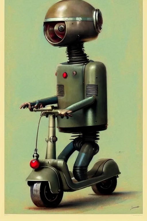 Image similar to ( ( ( ( ( 1 9 5 0 s retro future android robot scooter. muted colors., ) ) ) ) ) by jean - baptiste monge,!!!!!!!!!!!!!!!!!!!!!!!!!