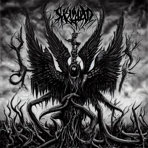 Image similar to black metal album cover for band skumlord