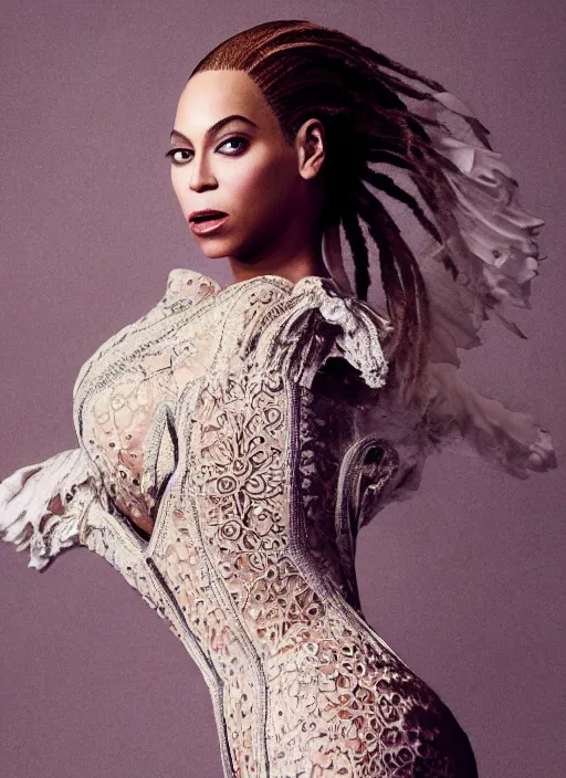 Image similar to beyonce styled by nick knight posing renaissance style , vogue magazine, Highly realistic. High resolution. Highly detailed. Dramatic. 8k.4k.