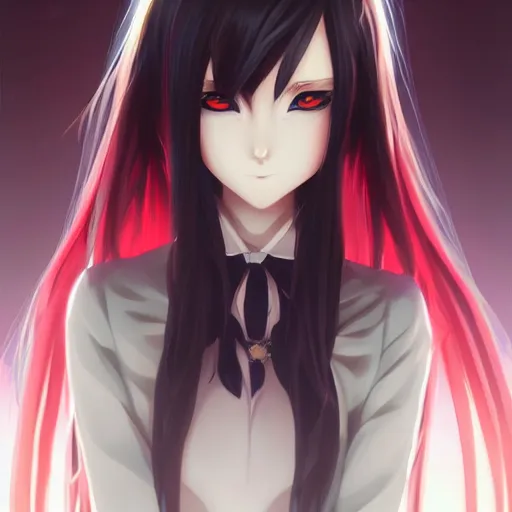 Image similar to anime portrait of a vampire as an anime girl by Stanley Artgerm Lau, WLOP, Rossdraws, James Jean, Andrei Riabovitchev, Marc Simonetti, and Sakimichan, trending on artstation