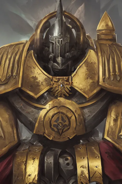 Image similar to armor portrait heros warhammer 4 0 k horus heresy fanart - the primarchs emperor by johannes helgeson animated with vfx concept artist & illustrator global illumination ray tracing hdr fanart arstation zbrush central hardmesh 8 k octane renderer comics stylized