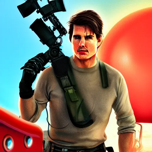 Prompt: tom cruise in mario games, digital art, highly - detailed, artstation cgsociety masterpiece