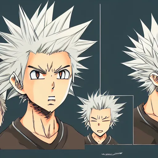 Image similar to boy with spikey hair and thunder powers illustrated by kohei horikoshi, detailed anime, hd, shonen style, with thunderstorms, 8 k, dark colors, detailed face, details, sharp smooth, aykut aydogdu