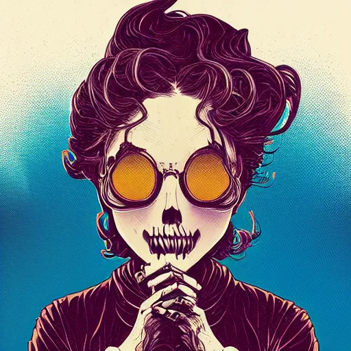 Image similar to portrait skull girl by petros afshar, tom whalen, laurie greasley, jc leyendecker and singer sargent