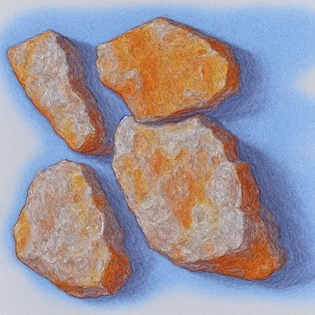 Prompt: a 3 d color sketch of a halite rock, detailed