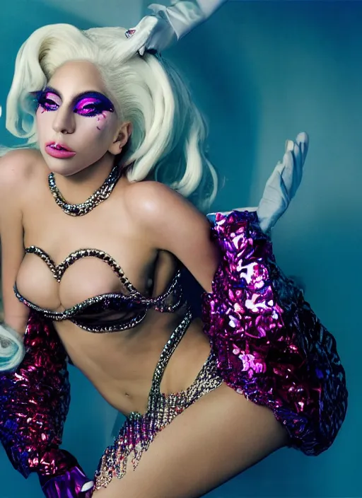 Prompt: lady gaga photoshoot by david lachapelle studio lighting Highly realistic. High resolution. Highly detailed. Dramatic. 8k.4k.