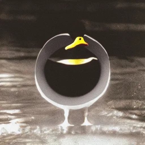 Prompt: terrifying image of an evil duck entity