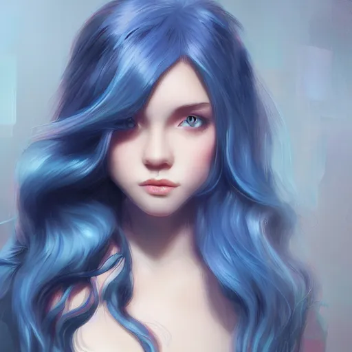 Prompt: teen girl, blue hair, gorgeous, amazing, elegant, intricate, highly detailed, digital painting, artstation, concept art, sharp focus, illustration, art by ross tran