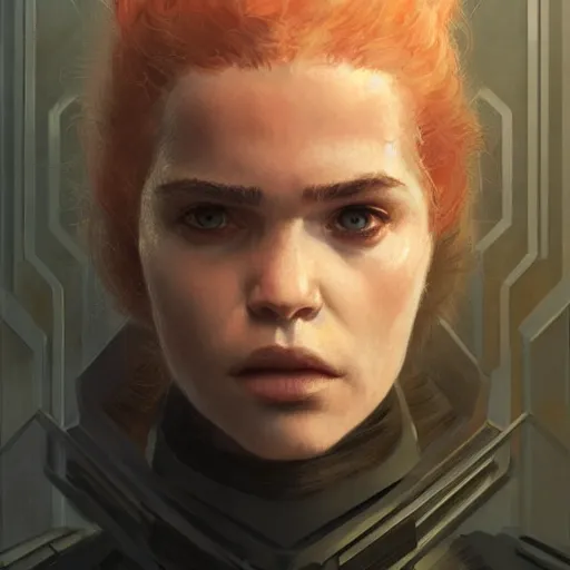 Image similar to Portrait of Grimes in Dune 1984, illustrated by Greg Rutkowski, trending on artstation, artstationHQ, artstationHD, 4k, 8k