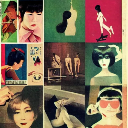 Image similar to 1 9 6 0 s japanese playboy magazine collage by hannah hoch