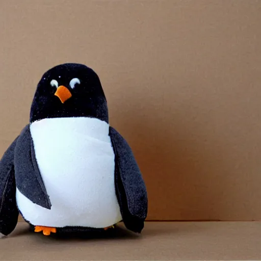 Prompt: a fat stubby penguin stuffed animal