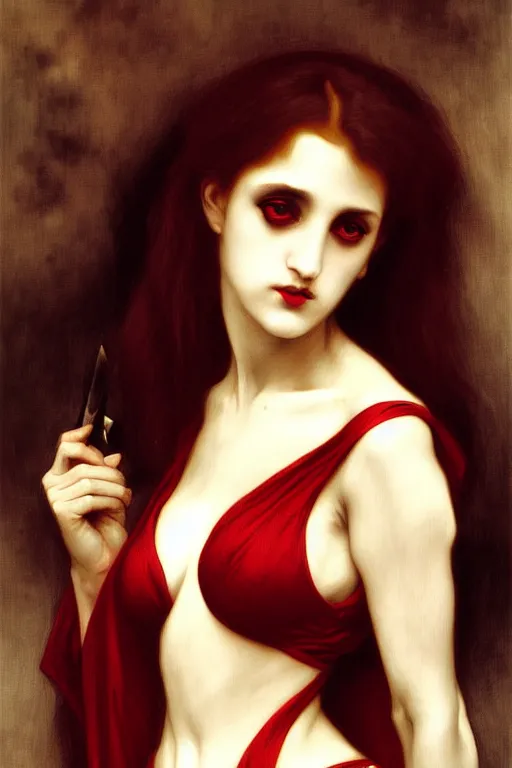 Prompt: spain vampire, painting by rossetti bouguereau, detailed art, artstation