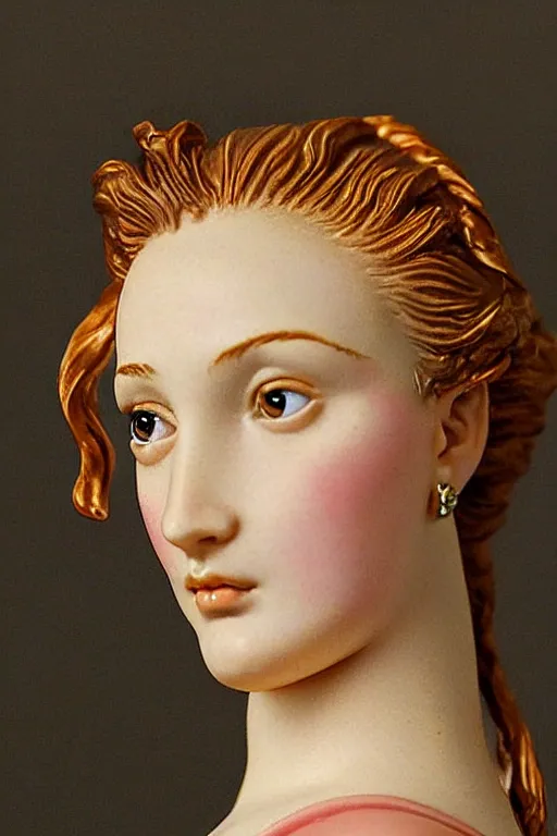 Image similar to beautiful portrait of a woman, the birth of venus collectable toy action figure