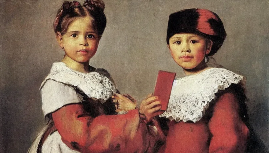 Prompt: painting by diego velasquez, girl