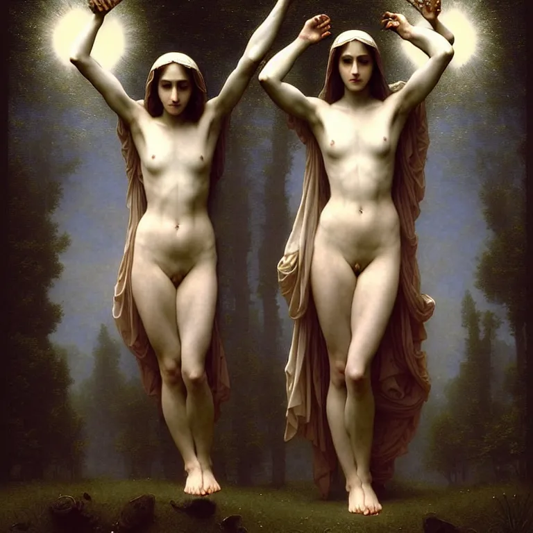 Image similar to renaissance professional digital art of wonderful symmetrical goddess, hight blue atmospheric, dramatic lighting, cinematic, painted, intricate, detailed, foreboding, by art by meredit frampton and william - adolphe bouguereau and gregory crewdson, epic, stunning, gorgeous, much wow, cinematic, masterpiece.