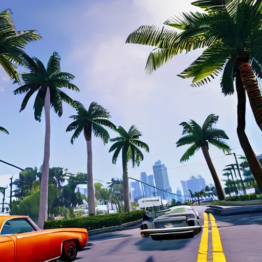 Image similar to Grand theft auto 6 in Miami 4k detail