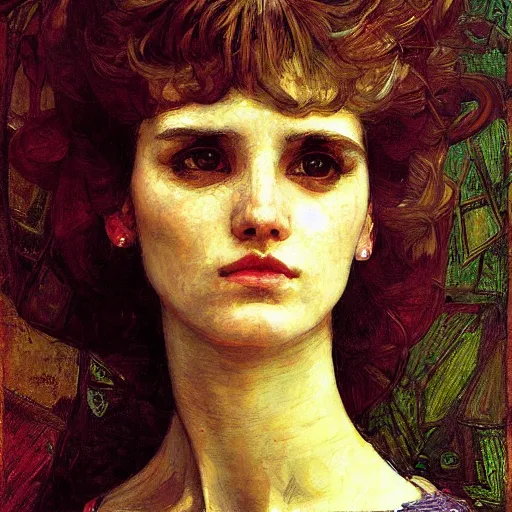 Image similar to mandelbulb portrait of a beautiful woman by gil elvgen, john william waterhouse