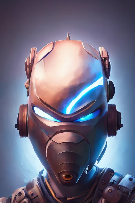 Image similar to epic mask helmet robot ninja portrait stylized as fornite style game design fanart by concept artist gervasio canda, behance hd by jesper ejsing, by rhads, makoto shinkai and lois van baarle, ilya kuvshinov, rossdraws global illumination radiating a glowing aura global illumination ray tracing hdr render in unreal engine 5