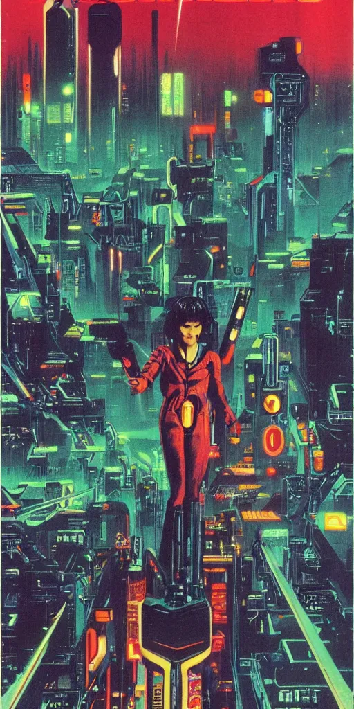 Image similar to 1979 OMNI Magazine Cover of a raven in neo-Tokyo in cyberpunk style by Vincent Di Fate