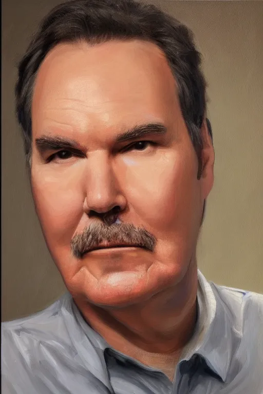 Prompt: portrait of norm macdonald by wilson mclean, oil painting, sharp focus, masterpiece, highly detailed