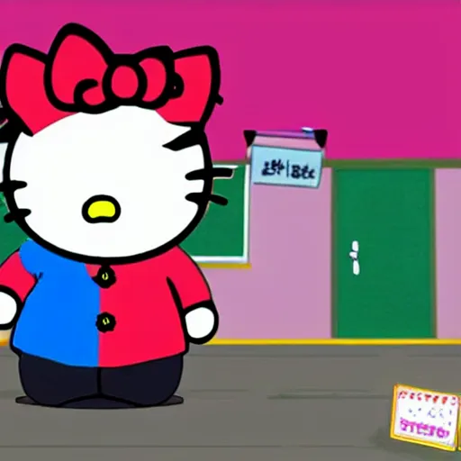 Prompt: Hello Kitty in South Park