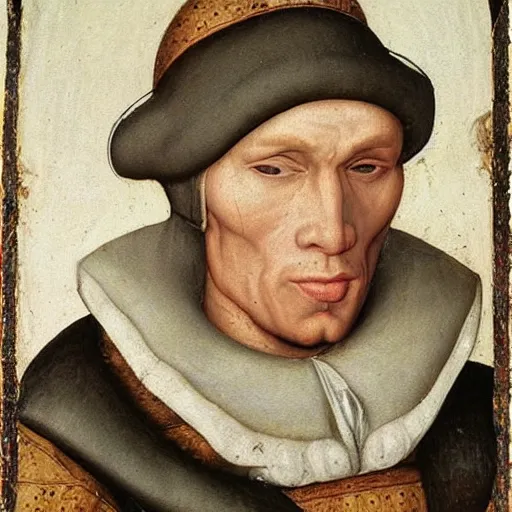 Image similar to A 15th century medieval renaissance oil painting of Jerma985, portrait of Jerma985, grainy, realistic, very realistic, hyperrealistic, highly detailed, very detailed, extremely detailed, very neat, very epic, very cool, detailed, trending on artstation