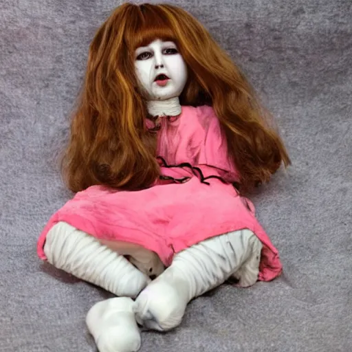 Prompt: weird horror doll melting