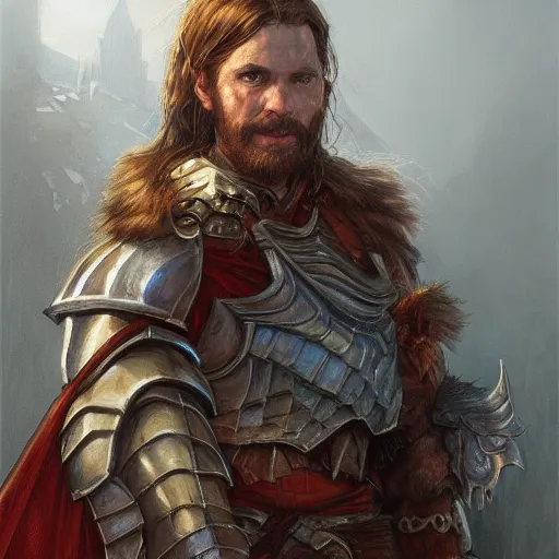 Image similar to me bean as a realistic fantasy d & d knight, closeup portrait art by donato giancola and greg rutkowski, realistic face, digital art, trending on artstation