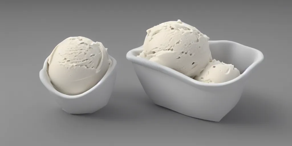 Image similar to marshmallow fur white cate ice cream, 3 d render, 8 k, pixar style