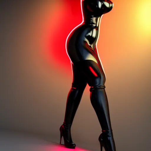 Prompt: a feminine curvy young hot demoness wearing a modest regal red-silver-gold-black latex-nylon outfit, dark eyeshadow, eyelashes, cgsociety, photorealistic, sublime-hyperadvanced-amorous ambience, 16k, smooth, sharp focus, trending on ArtStation, volumetric lighting, fully clothed, thin waist