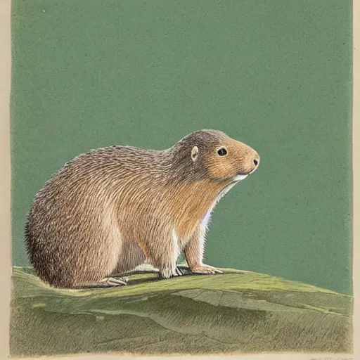 Image similar to a coloured illustration of a marmot by jacopo ligozzi