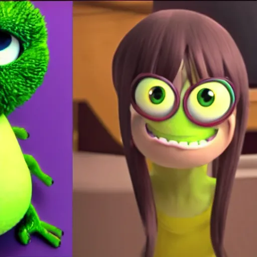 Image similar to mike wazowski in am anime,