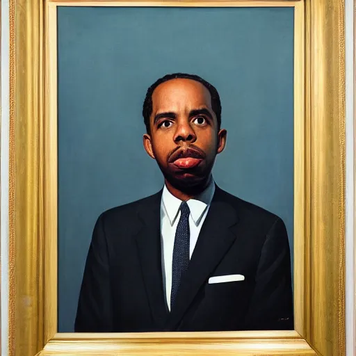 Image similar to Official Portrait of the United States President, 1962. Earl Sweatshirt Photography taken by Bo Bartlett