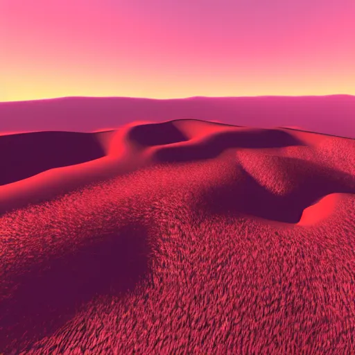Image similar to a beautiful landscape, raytraced